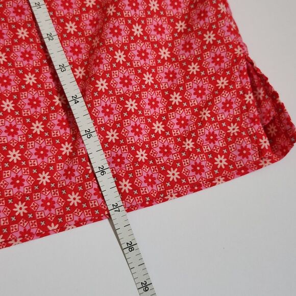 Victoria's Secret 2 Piece Pajama Set Women's Large Red Pink White Floral Cotton - Picture 11 of 13